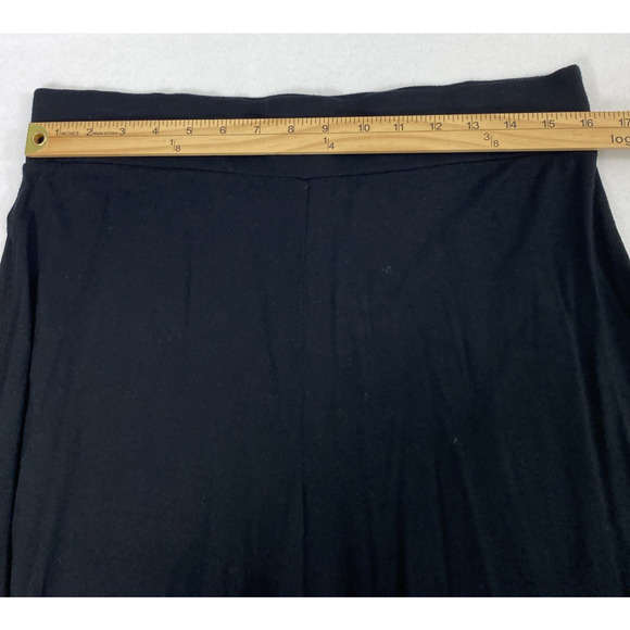 Chicos Wide‎ Leg Pants Womens Medium Black Knit Slacks Pull On Comfy - Picture 5 of 7